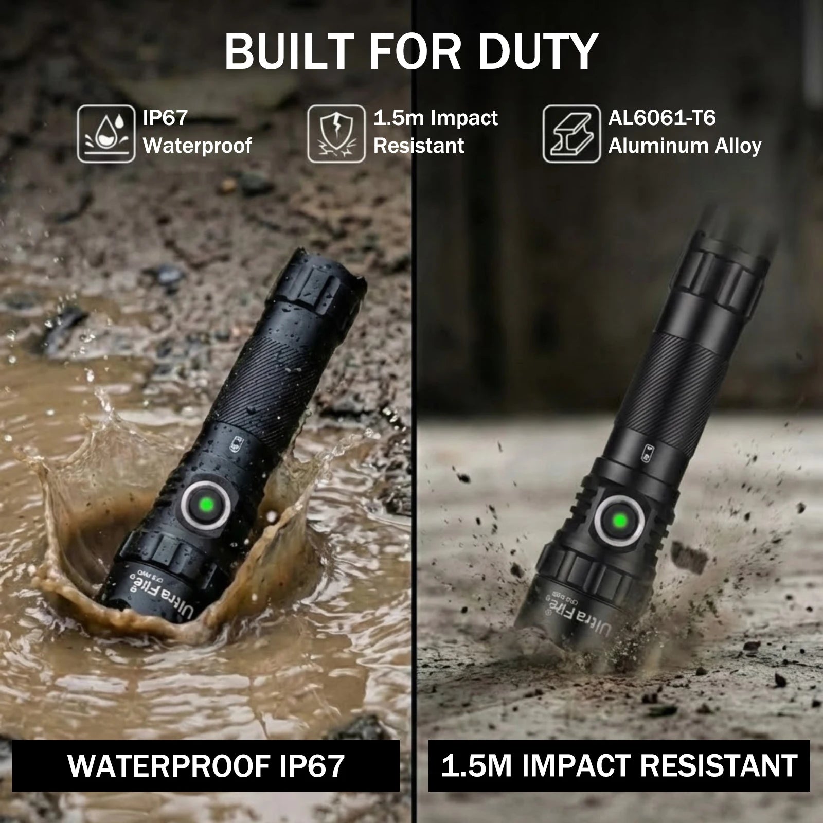 <span style="color:#00c8ff;">╗Waterproof</span> UltraFire T5 Tactical Flashlight 1800 Lumens